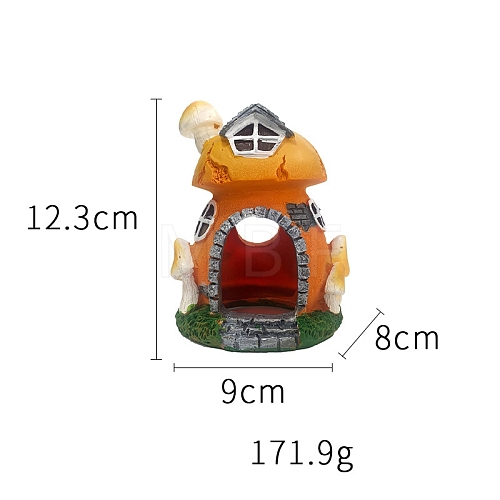 Resin Miniature Mushroom House Figurines Ornament PW-WG91545-01-1