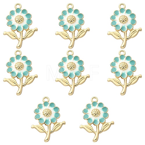 8Pcs Alloy Enamel Pendants ENAM-YW0002-31C-1